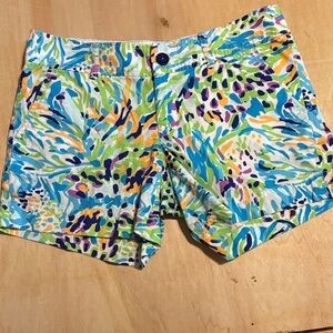 Lilly Pulitzer Callahan Shorts Sz 4 Sea Soirée Blue Green